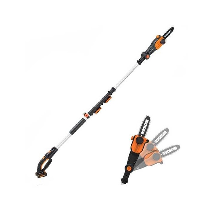 Worx WG349E akkukäyttöinen oksasaha teleskooppivarrella 20 V 2 Ah