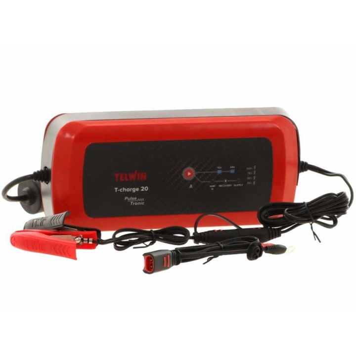Telwin T-Charge 20 akkulaturi ja ylläpitolaturi, 12–24 V, 110 W