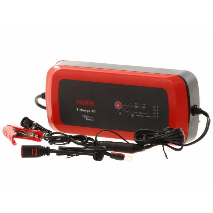 Telwin T-Charge 20 akkulaturi ja ylläpitolaturi, 12–24 V, 110 W