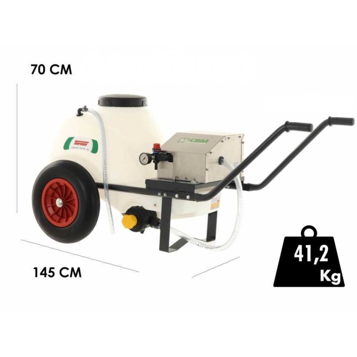 Comet CBM 1500 HP akkuruisku kärryllä ja 80 l säiliöllä, 12 V, 126 W