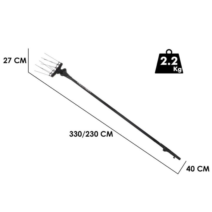 Aima Twigo 12V oliivinkeruulaite, 370 W, 230 cm:n alumiinivarsi
