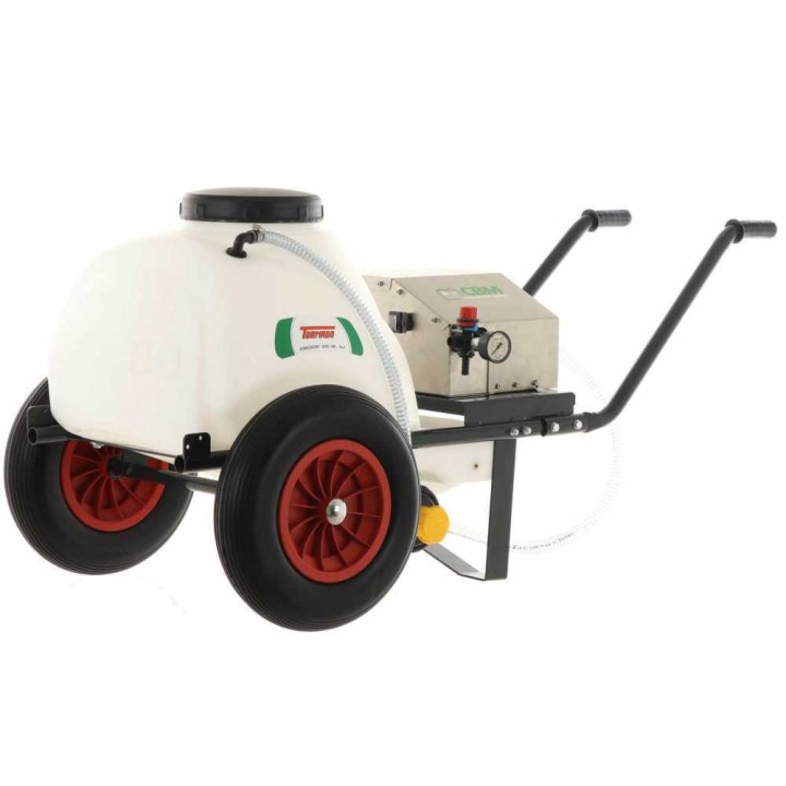 Comet CBM 1500 HP akkuruis­kutuspumppu kärryllä ja 120 l säiliöllä, 12 V, 126 W