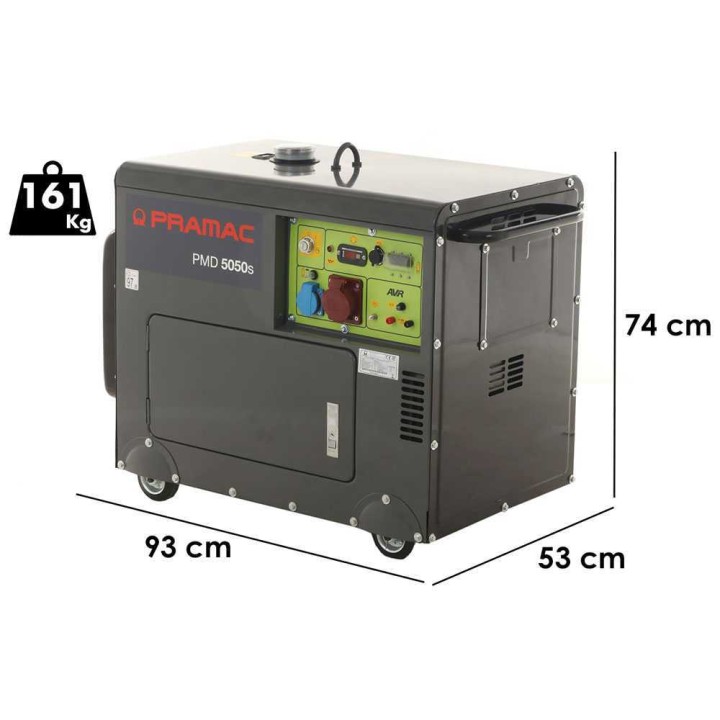 Pramac PMD5050s dieselgeneraattori, 3,6 kW, kolmivaiheinen, AVR, sähkökäynnistys
