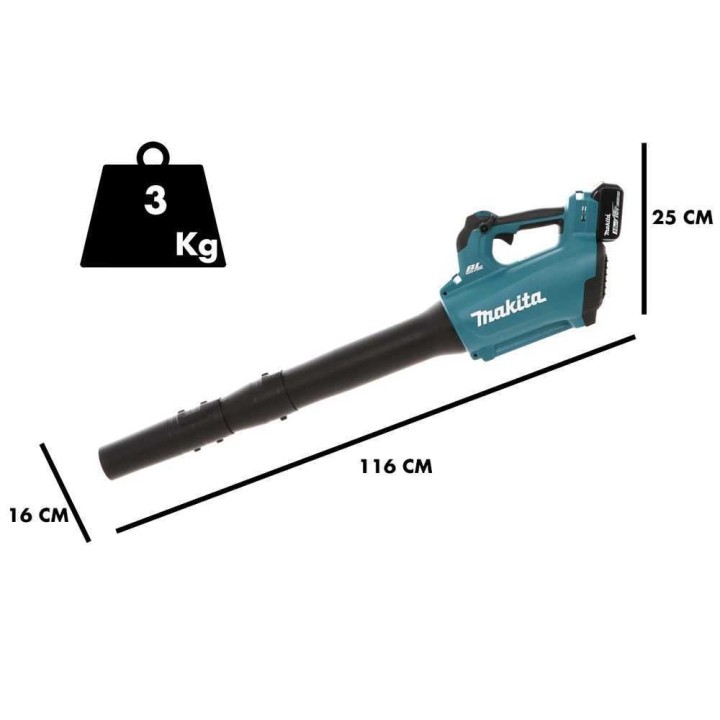 Makita DUB184Z akkukäyttöinen lehtipuhallin, 18 V, 3 Ah
