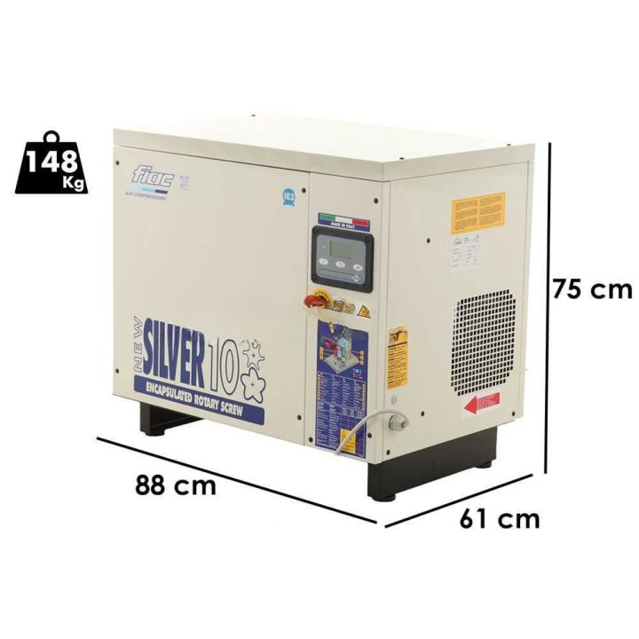 FIAC New Silver 10 ruuvikompressori, 10 HP, 860 l/min, 10 bar, 400 V