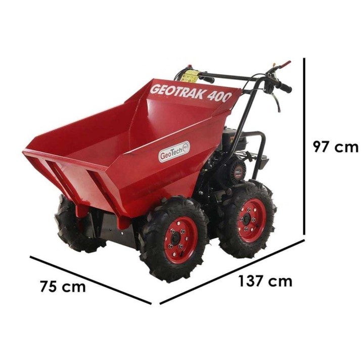 GEOTRAK 400 nelivetoinen moottorikärry dumper-lavalla, 400 kg, Loncin G200F 6 HP