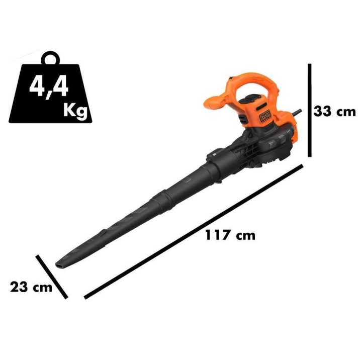 Black & Decker BEBLV290 sähköinen 3-in-1-lehtipuhallin ja -imuri, 2 900 W