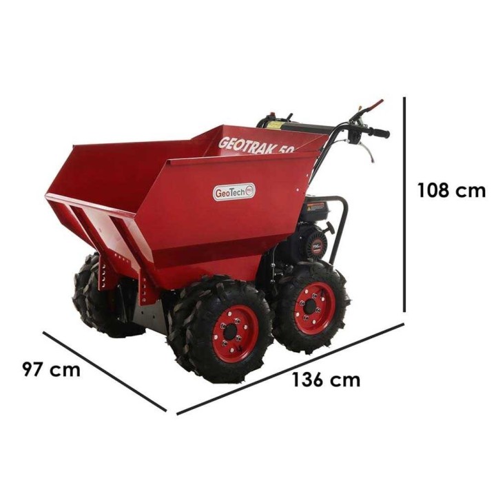 GeoTech Pro GEOTRAK 500 -moottorikärry, 500 kg, 6 HP