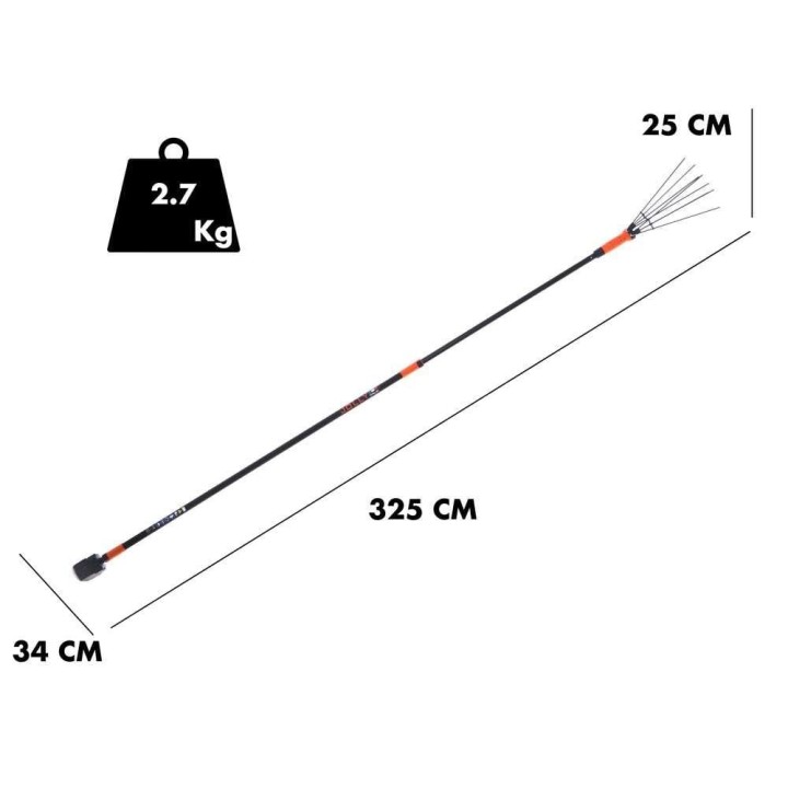 Jolly V34 akkukäyttöinen oliivinkorjuukampa, 170–310 cm, 1 350 iskua/min