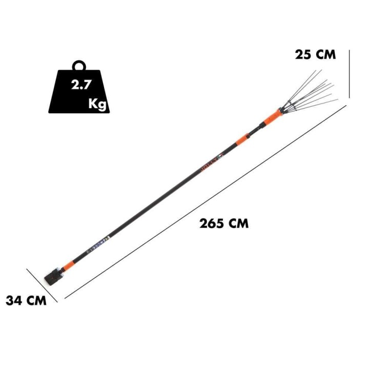 Jolly V34 akkukäyttöinen oliivinkorjuukampa, 170–310 cm, 1 350 iskua/min