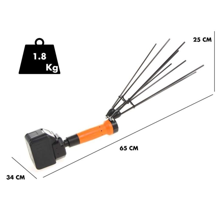 Jolly V34 akkukäyttöinen oliivinkorjuukampa, 170–310 cm, 1 350 iskua/min