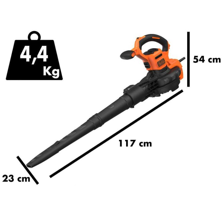 Black & Decker BEBLV300 sähköinen lehtipuhallin, imuri ja silppuri, 3 000 W