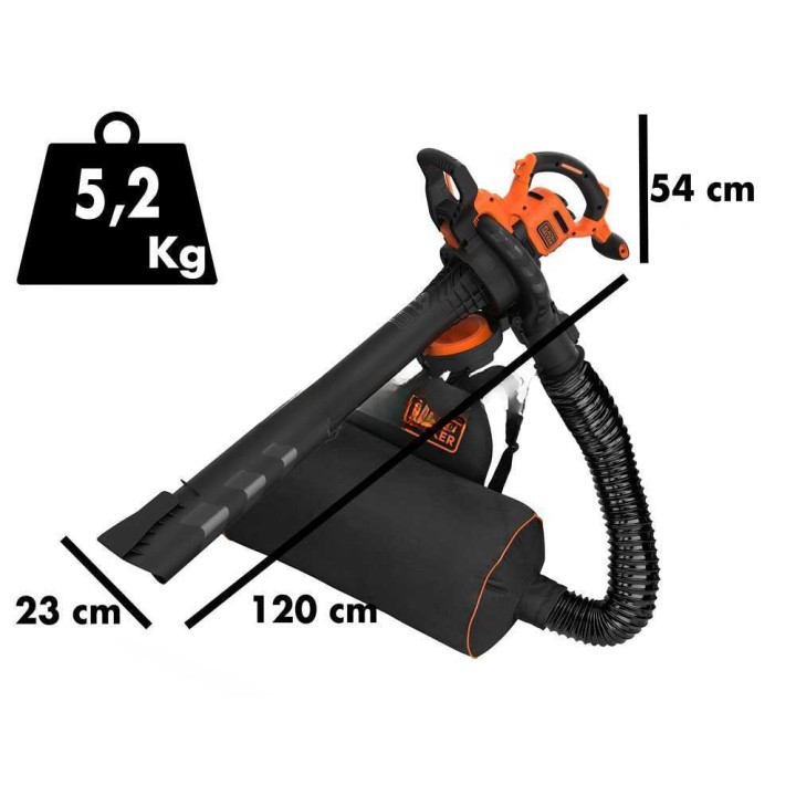 Black & Decker BEBLV300 sähköinen lehtipuhallin, imuri ja silppuri, 3 000 W