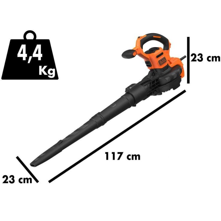 Black & Decker BEBLV301-QS 3-in-1-lehtipuhallin, imuri ja silppuri, 3 000 W