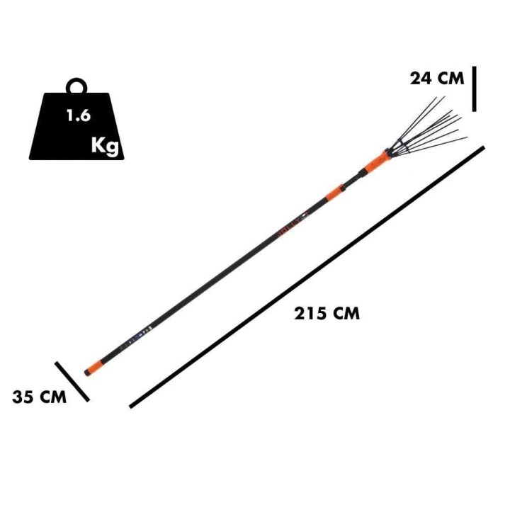 Jolly V34 oliivinkorjuukampa, 170–310 cm, 180 W, 12 V akkukäyttöinen