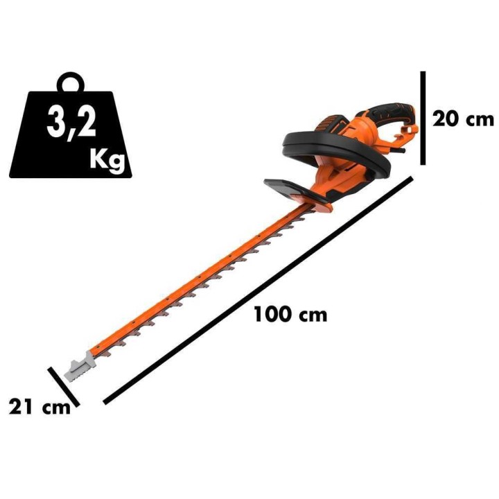 Black & Decker BEHTS551-QS sähköinen pensasleikkuri, 650 W, 60 cm