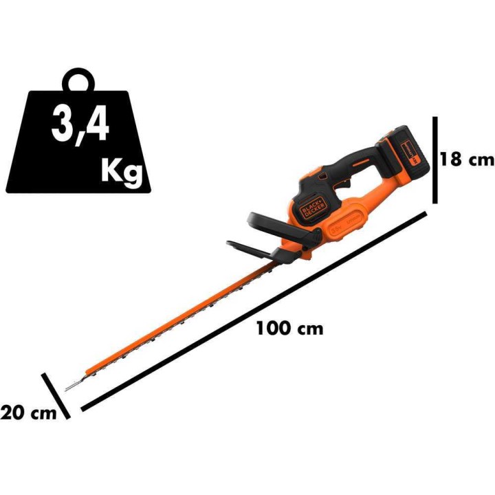 Black & Decker BCHTS3625L1 akkukäyttöinen pensasleikkuri, 36 V, 55 cm, 2,5 Ah