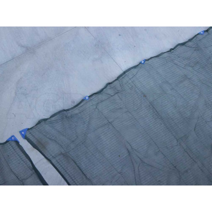 10 × 10 m antispina-verkko oliivien keruuseen, 95 g/m², halkio ja purjerenkaat