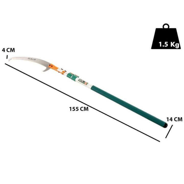 GeoTech STP-250 teleskooppinen oksasaha, 45 cm, 155–250 cm