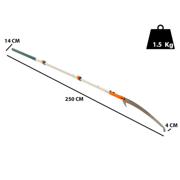 GeoTech STP-250 teleskooppinen oksasaha, 45 cm, 155–250 cm
