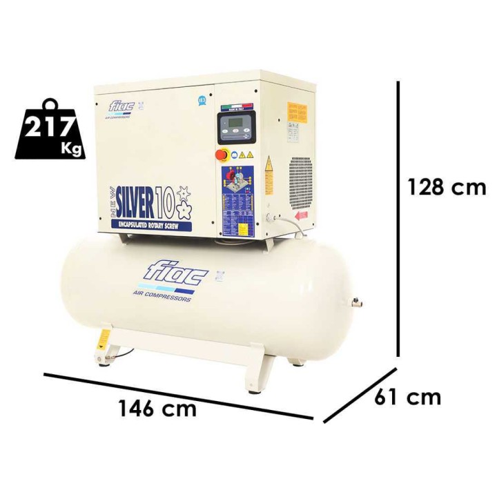 FIAC New Silver 10/300 ruuvikompressori, 10 HP, 270 l, 400 V