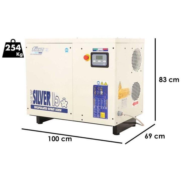 FIAC New Silver 15 ruuvikompressori, 15 HP, 10 bar, 1 430 l/min, 400 V