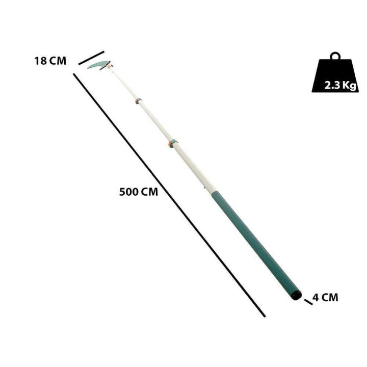 GeoTech STP 500 teleskooppivartinen oksasaha, 45 cm, 240–500 cm