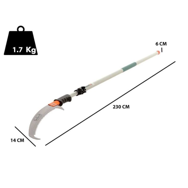 GeoTech STP-500A teleskooppinen oksasaha, 45 cm:n terä, 230–500 cm