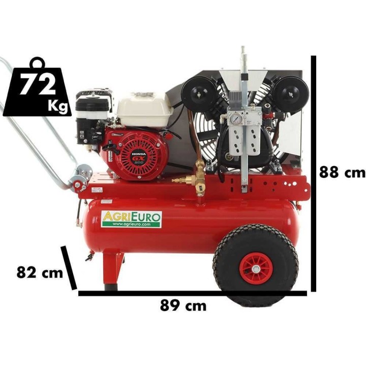 Tornado Double F 750 -kompressori, Honda GX200, 6 HP, 750 l/min, 11 bar