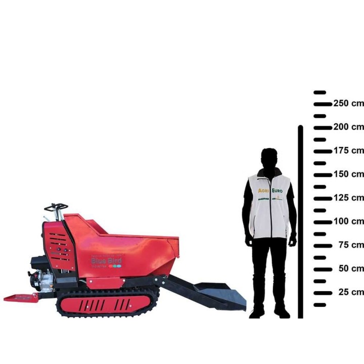 Blue Bird Trasporter 500DL telaketjudumper, 500 kg, 9 HP, hydraulinen lava