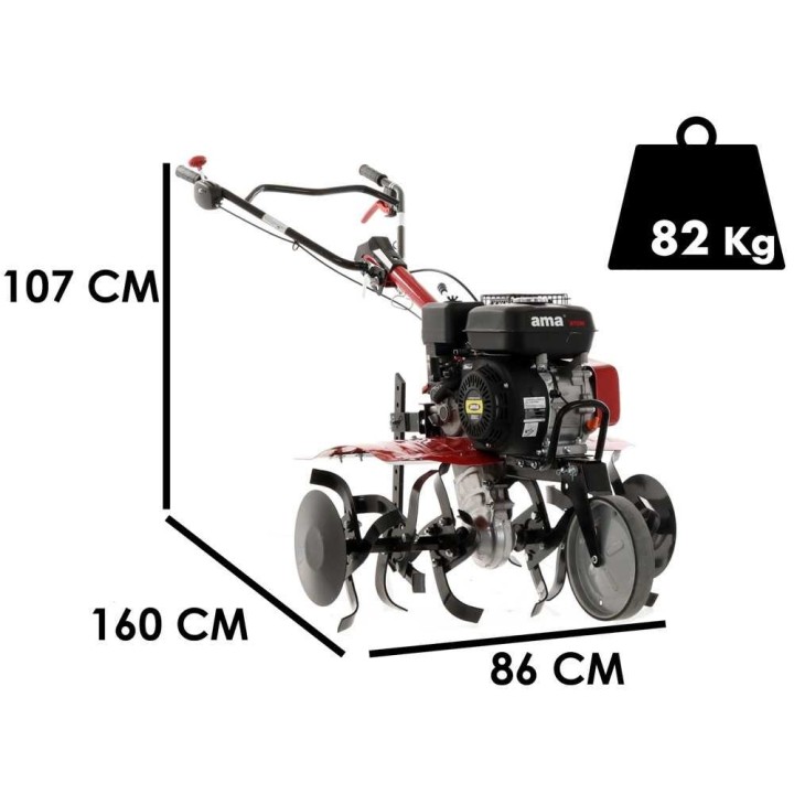 Ama MTZ80 bensiinijyrsin, 208 cm³, 7 HP, 2 + 1 vaihdetta, 55–80 cm