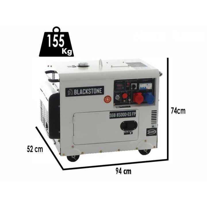 BlackStone SGB 8500-ES FP dieselgeneraattori, 6,3 kW, AVR ja ATS