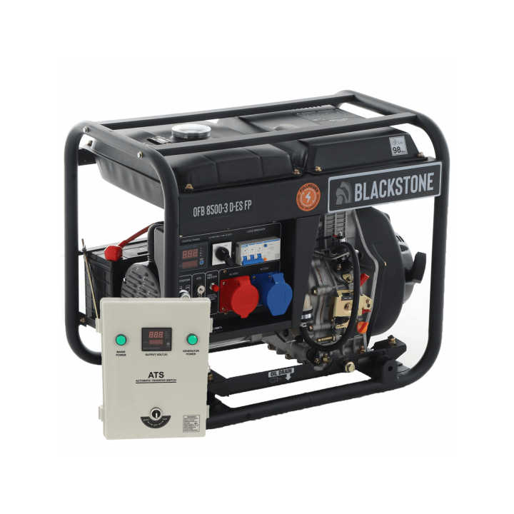 BlackStone OFB 8500 3 D ES FP dieselgeneraattori 6 4 kW AVR ATS kolmivaiheinen