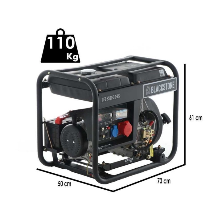 BlackStone OFB 8500-3 D-ES FP dieselgeneraattori, 6,4 kW, AVR, ATS, kolmivaiheinen