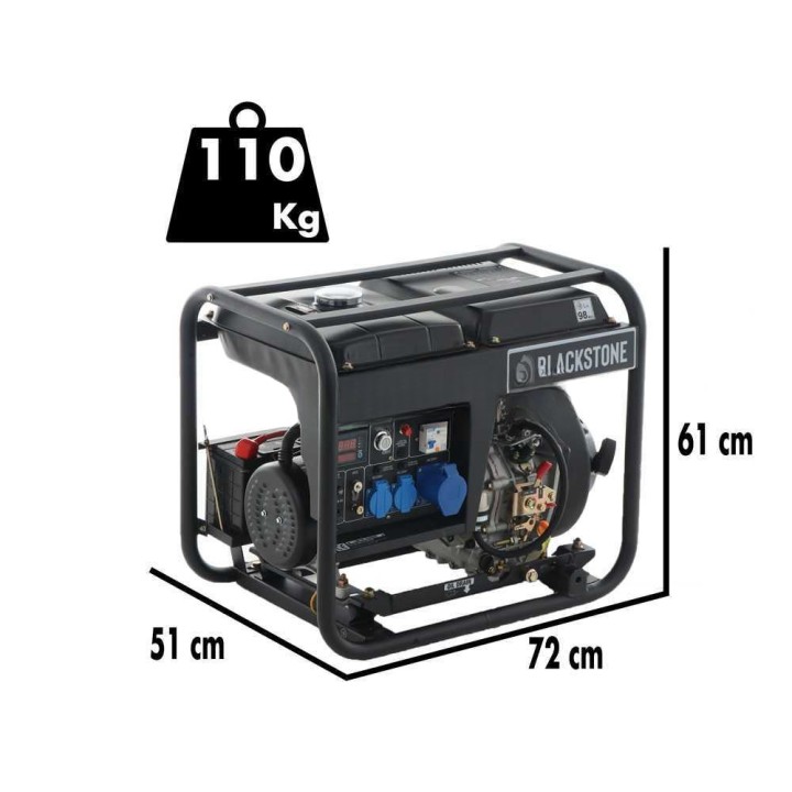BlackStone OFB 8500 D-ES dieselaggregaatti, 6 kW, 6,3 kW, 230 V, ATS