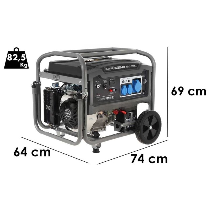 BlackStone BG 7550-X ES bensiinikeneraattori, 5 kW, 5,4 kW, 230 V, ATS