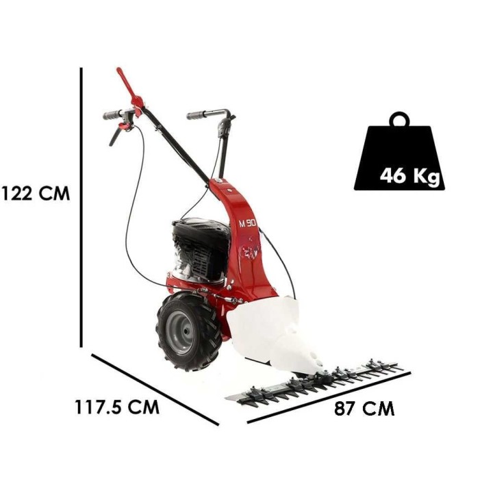 Eurosystems M 90 -niittokone, Loncin 123 OHV, 3 HP, leikkuuleveys 87 cm