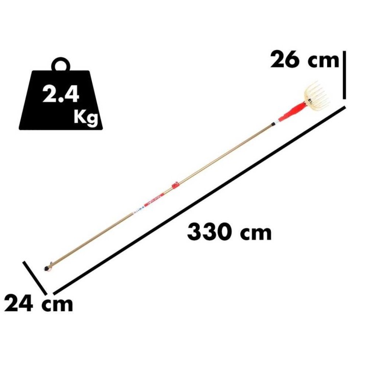 Sbaraglia Shaker sähköinen oliivinkorjuukampa, 12 V, 140 W, teleskooppivarsi