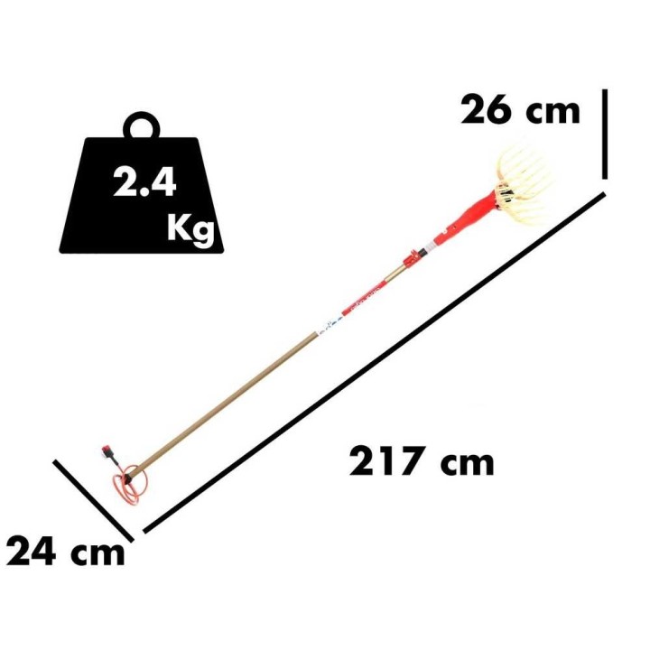 Sbaraglia Shaker sähköinen oliivinkorjuukampa, 12 V, 140 W, teleskooppivarsi