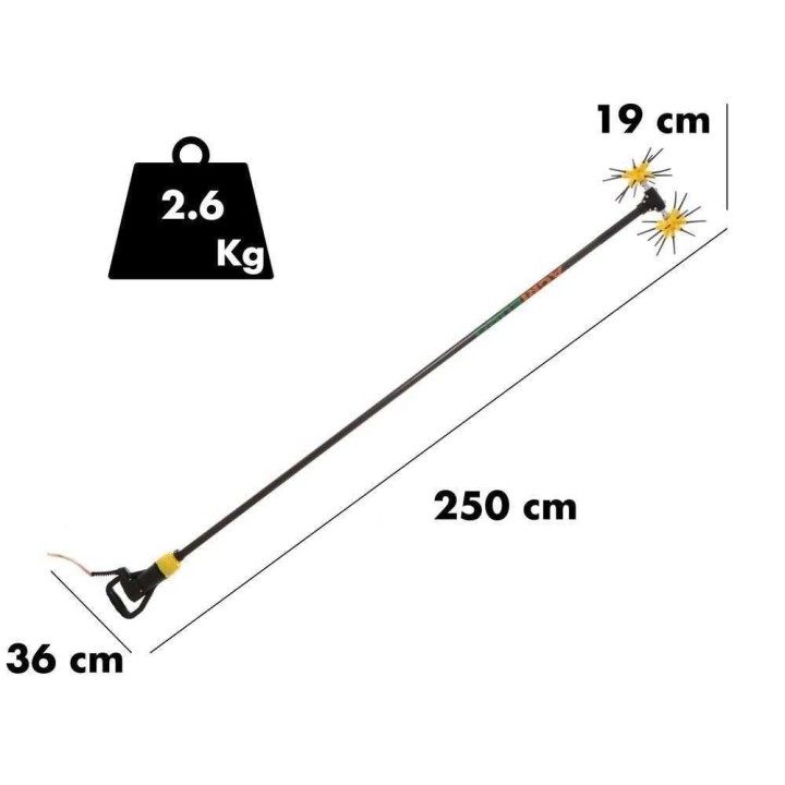 ASTERAS CF CARBON akkukäyttöinen oliivinkorjuukone, hiilikuituvarsi 250 cm