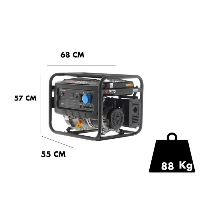Rato R5500 AVR bensiinikäyttöinen generaattori, 5 kW, 5,5 kW