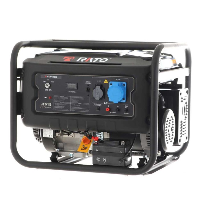 Rato R6000D AVR bensiinikäyttöinen generaattori, 6 kW, 5,5 kW jatkuva teho