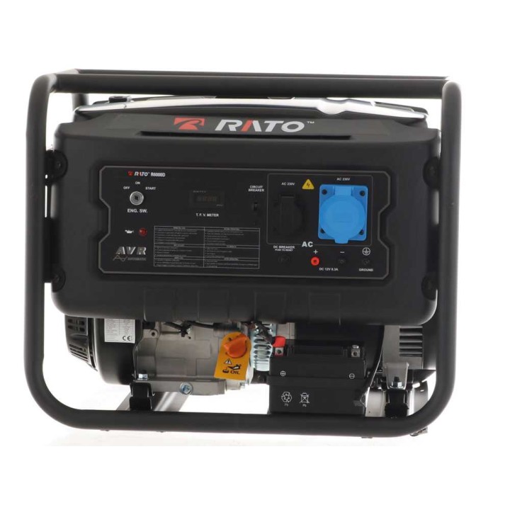Rato R6000D AVR bensiinikäyttöinen generaattori, 6 kW, 5,5 kW jatkuva teho