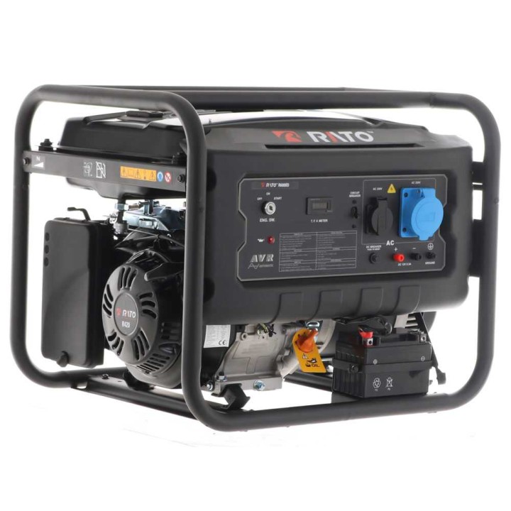 Rato R6000D AVR bensiinikäyttöinen generaattori, 6 kW, 5,5 kW jatkuva teho