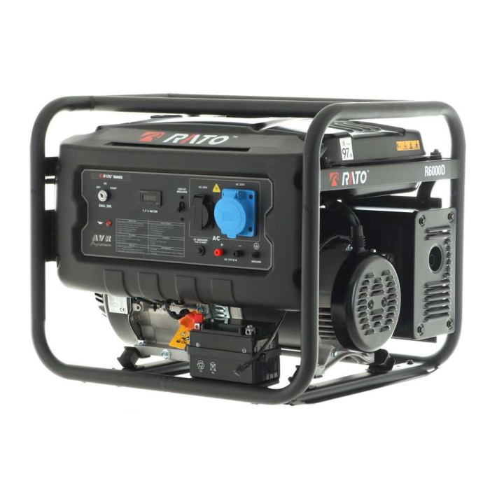 Rato R6000D AVR bensiinikäyttöinen generaattori, 6 kW, 5,5 kW jatkuva teho