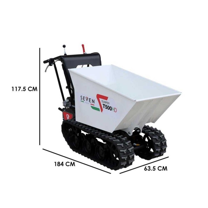 Seven Italy T500HD GX telaketjudumpperi, 500 kg, Honda GX200, hydraulinen lava