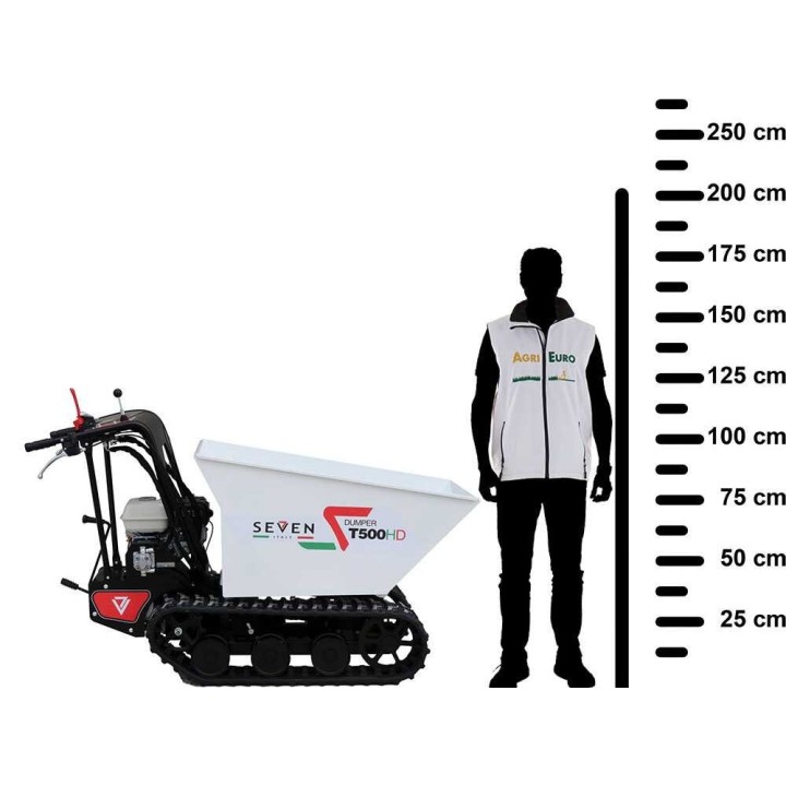 Seven Italy T500HD GX telaketjudumpperi, 500 kg, Honda GX200, hydraulinen lava