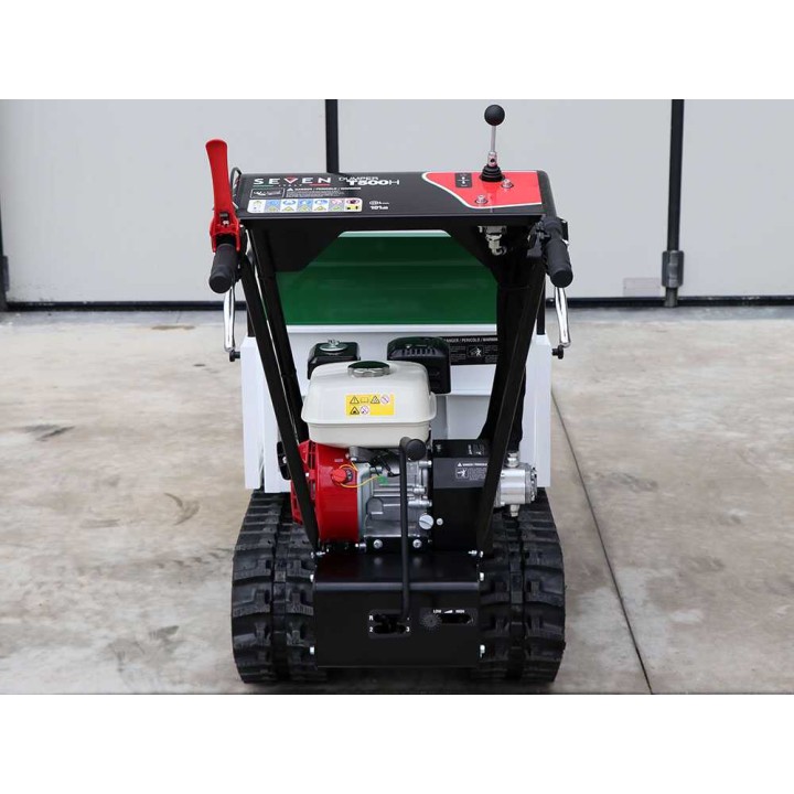 Seven Italy T500H GX telaketjukärry, 500 kg, Honda GX200, hydraulinen lava