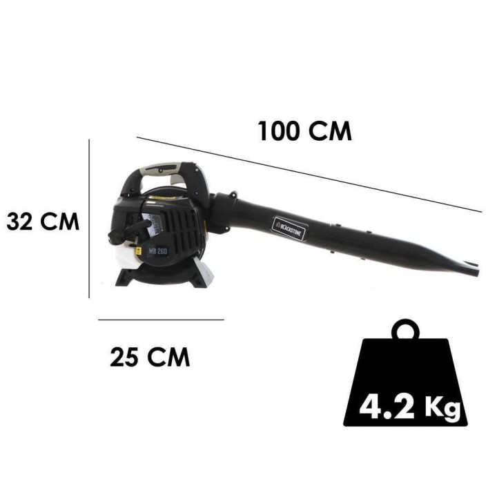 Blackstone WB260 polttomoottoripuhallin, 26 cm³, 1 HP, 245 km/h
