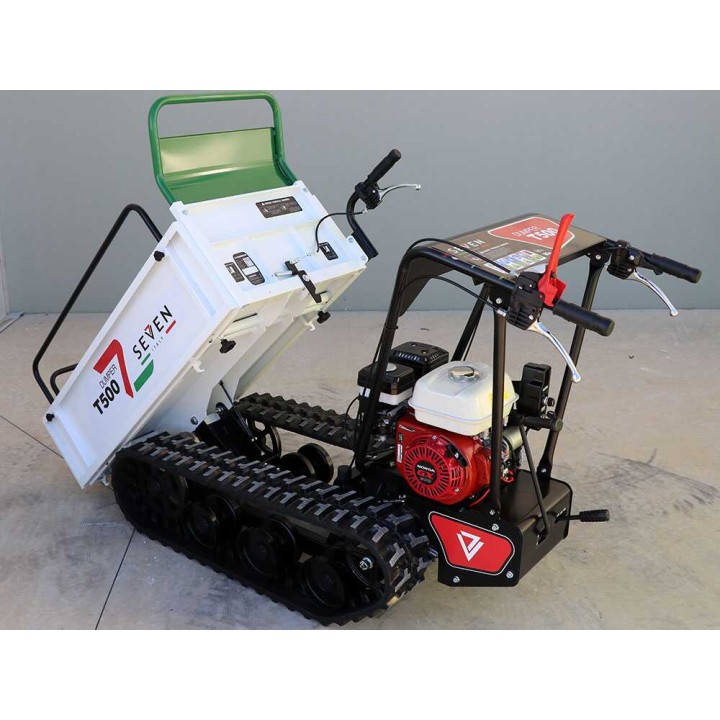 Seven Italy T500 GX-E telaketjukuljetin, 500 kg, Honda GX200, laajennettava lava